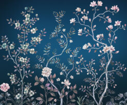 28 Midnight Blossom Botanical Mural Midnight Blossom Botanical Mural