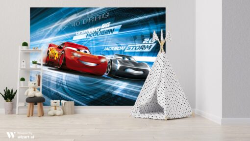 Disney Pixar Cars Wall Mural – Lightning McQueen vs. Jackson Storm Racing Battle - Image 2