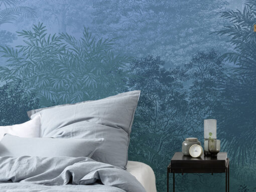 Mystic Forest Night Wall Mural - Tropical Jungle Landscape - Image 2