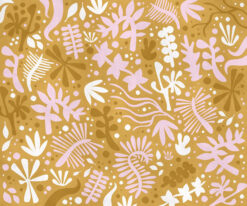17 1 Botanical Pop Art Wallpaper (Pink & Mustard) Botanical Pop Art Wallpaper (Pink & Mustard)