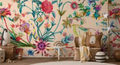 2 2 Whimsical Unicorn & Jungle Floral Kids Mural Wallpaper Whimsical Unicorn & Jungle Floral Kids Mural Wallpaper