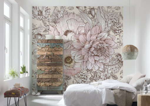 Vintage Floral Bouquet Wall Mural - Elegant Flower Wallpaper