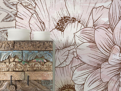 Vintage Floral Bouquet Wall Mural - Elegant Flower Wallpaper - Image 2
