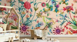 3 2 Whimsical Unicorn & Jungle Floral Kids Mural Wallpaper Whimsical Unicorn & Jungle Floral Kids Mural Wallpaper