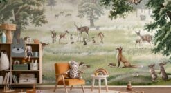 7 Enchanted Forest Animal Kids Wall Mural Enchanted Forest Animal Kids Wall Mural