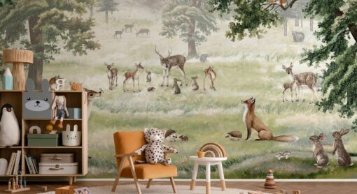 Enchanted Forest Animal Kids Wall Mural - Image 5