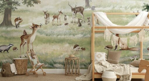 Enchanted Forest Animal Kids Wall Mural - Image 4