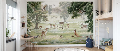 Enchanted Forest Animal Kids Wall Mural - Image 3