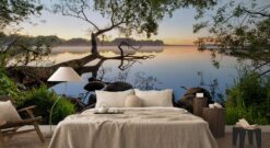 Calm Lake Nature Wallpaper, Scenic Wall Mural, Serene Landscape Peel and Stick, Removable Nature View Wall Art