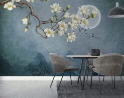 Alternative view of Almond Blossoms in Moonlight Wallpaper Wallmural