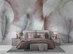 Soft Colourful Feathers Wallpaper Wallmural