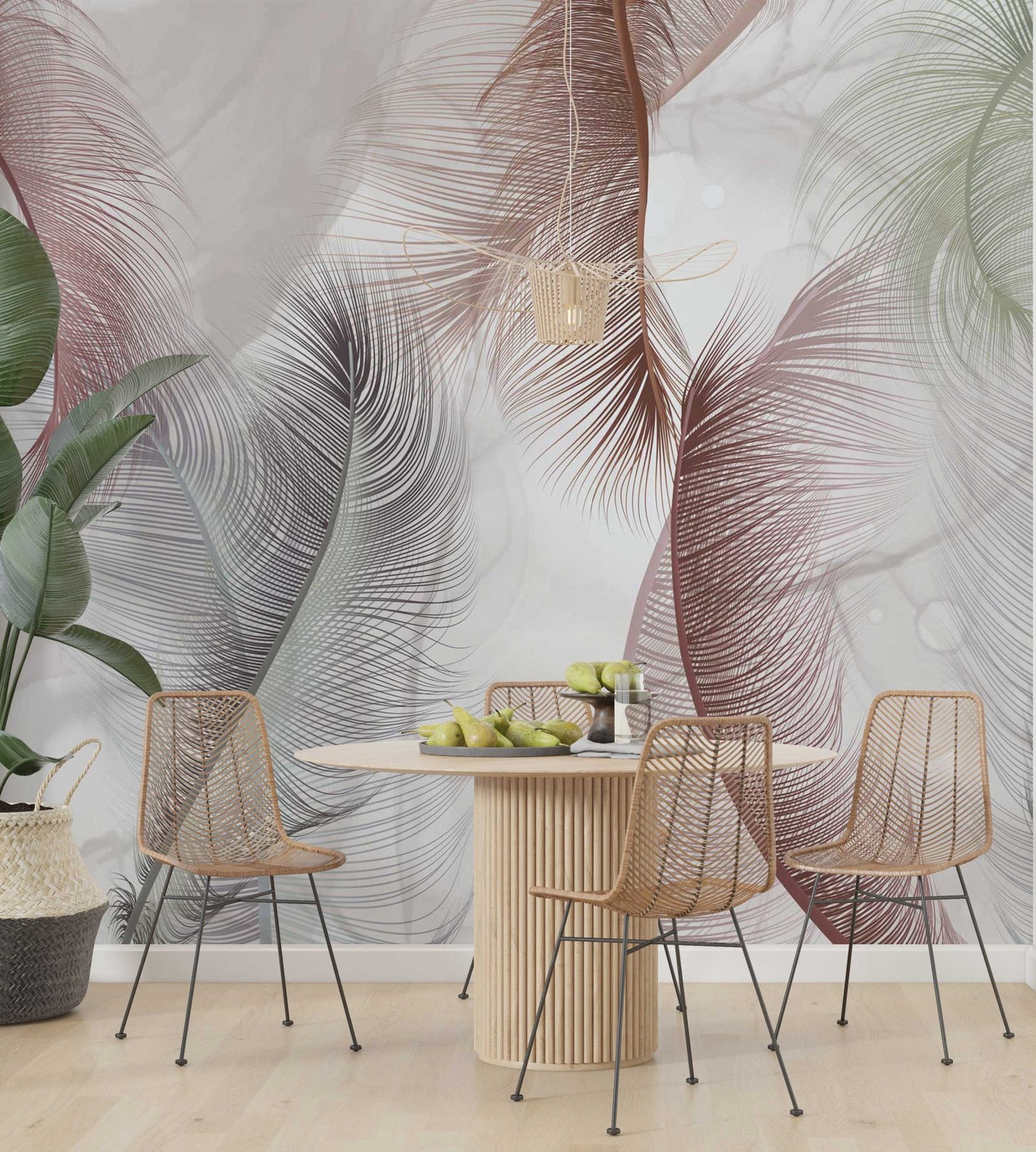 Soft Colourful Feathers Wallpaper Wallmural - Image 2