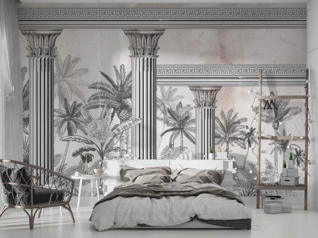 Castle Garden Tropical Wallpaper Wallmural