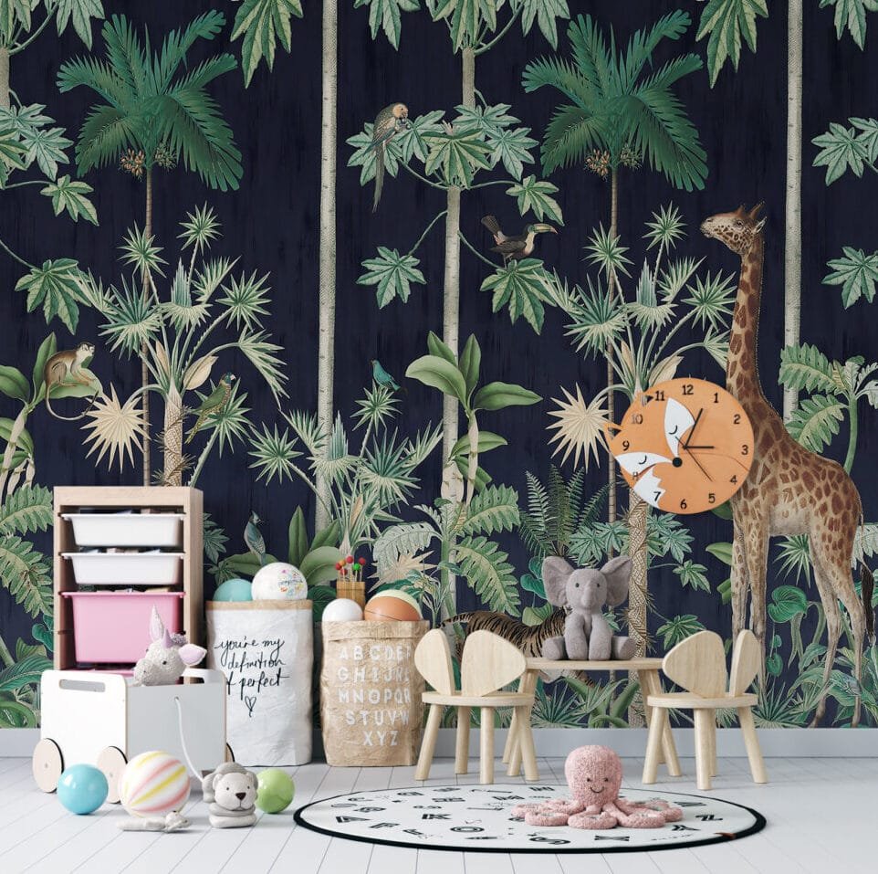 Dark Forest Wildlife Wallpaper Wallmural