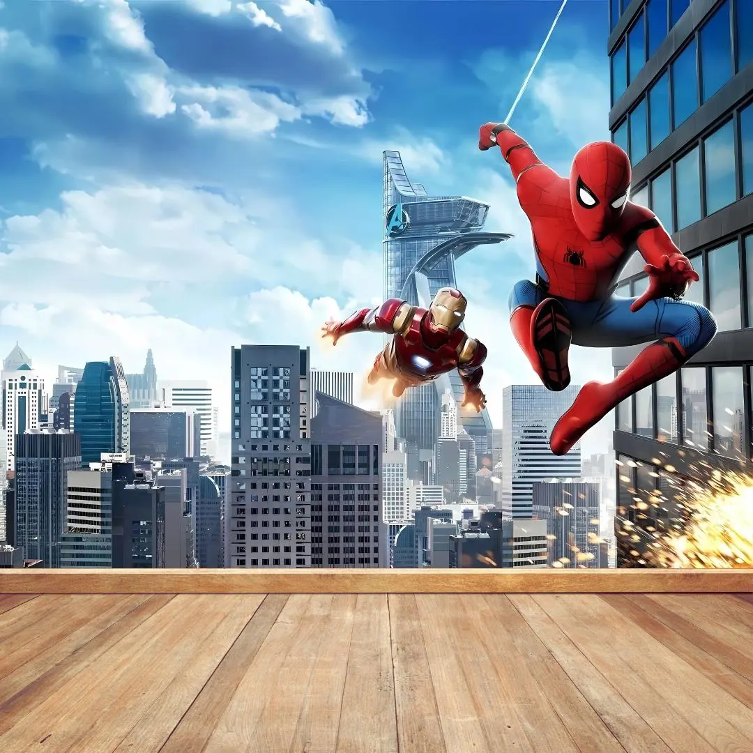 Spider-Man & Iron Man Wallpaper Mural