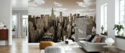 Manhattan Skyline Wall Mural: New York City Night View Wallpaper