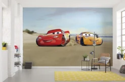 Alternative view of Disney Pixar Cars Wall Mural – Lightning McQueen & Cruz Ramirez Beach Race
