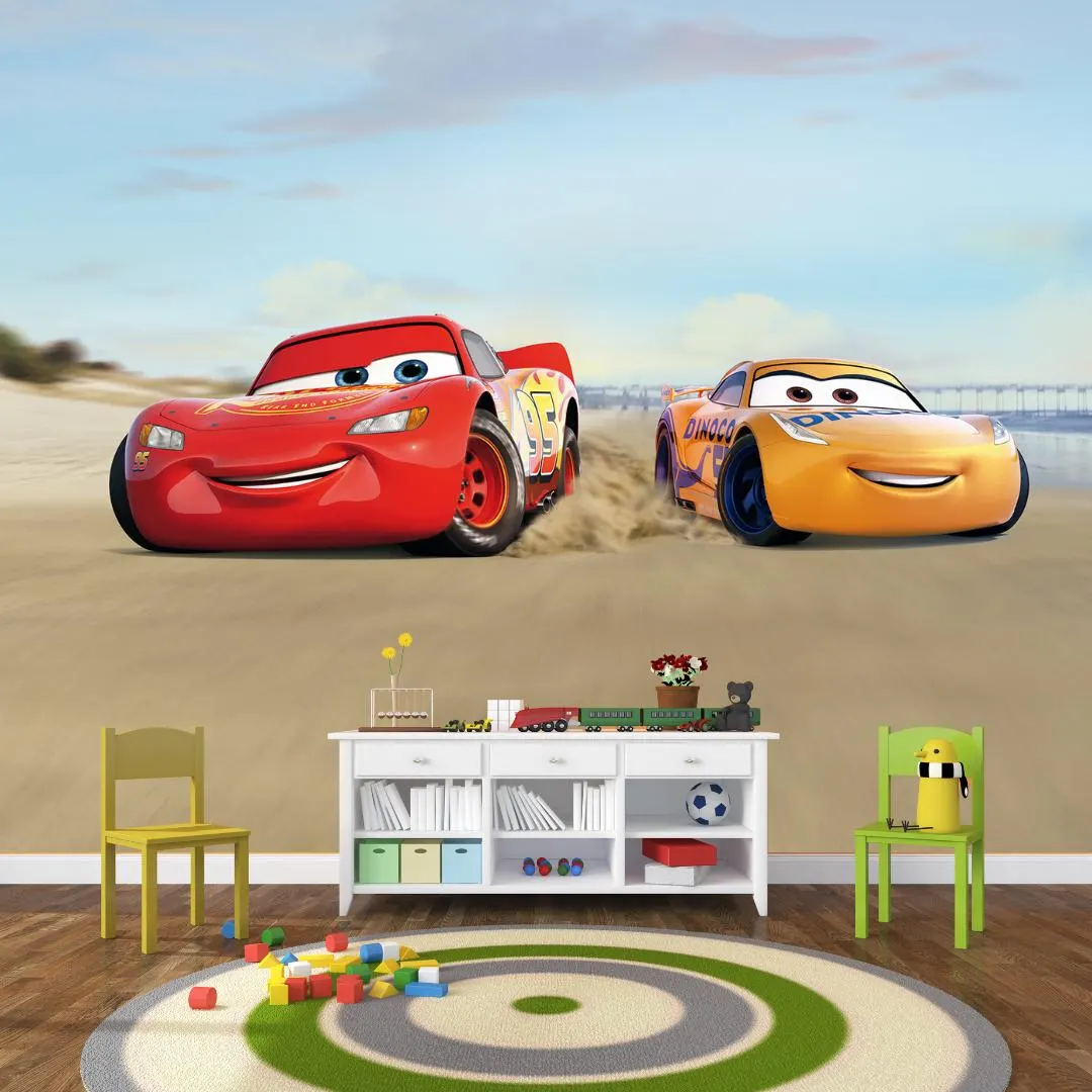 Disney Pixar Cars Wall Mural – Lightning McQueen & Cruz Ramirez Beach Race