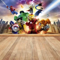 Marvel Avengers LEGO Wall Mural – Superhero Action for Kids' Room - Image 3