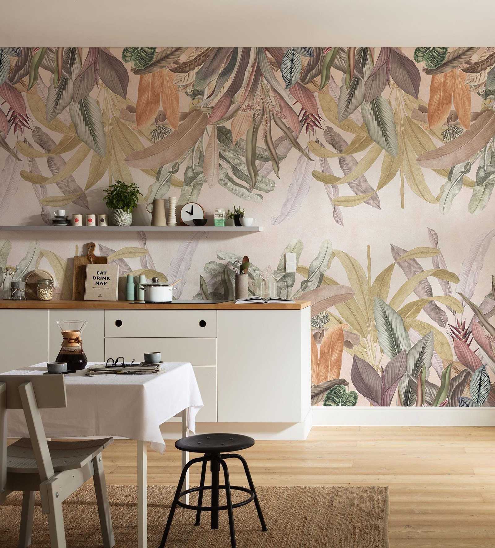 Tropical Leaf Haven Wallpaper