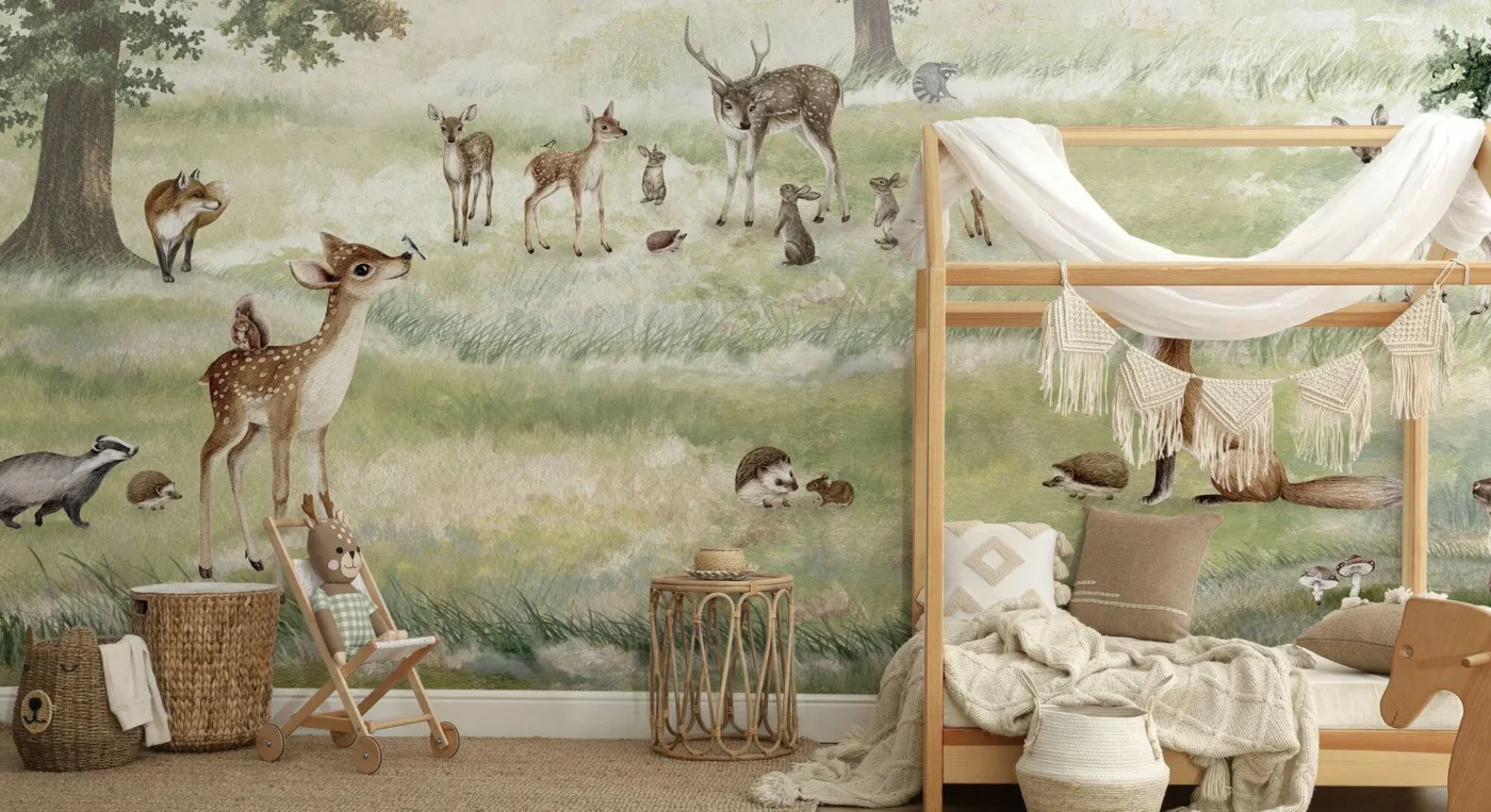 Woodland Animal Kids Mural
