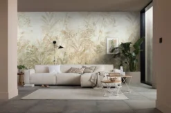 Calm Jungle Mist Wallpaper Mural – Soft Tropical Forest in Neutrals