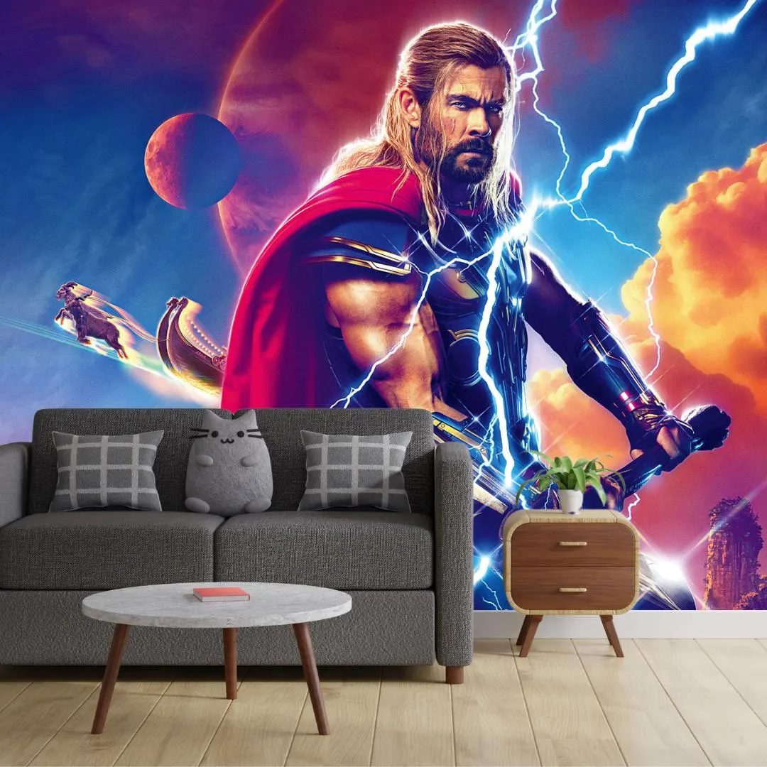 Thor Lightning Power Wallpaper, Marvel Superhero Wall Mural