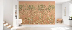 Terracotta Botanical Wallpaper, Vintage Floral Wall Mural - Image 3
