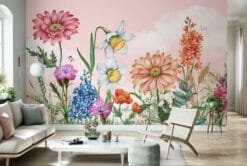 Alternative view of Daisy Pattern Bloom Flowers Wallpaper Wallmural
