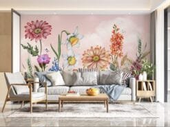 Daisy Pattern Bloom Flowers Wallpaper Wallmural