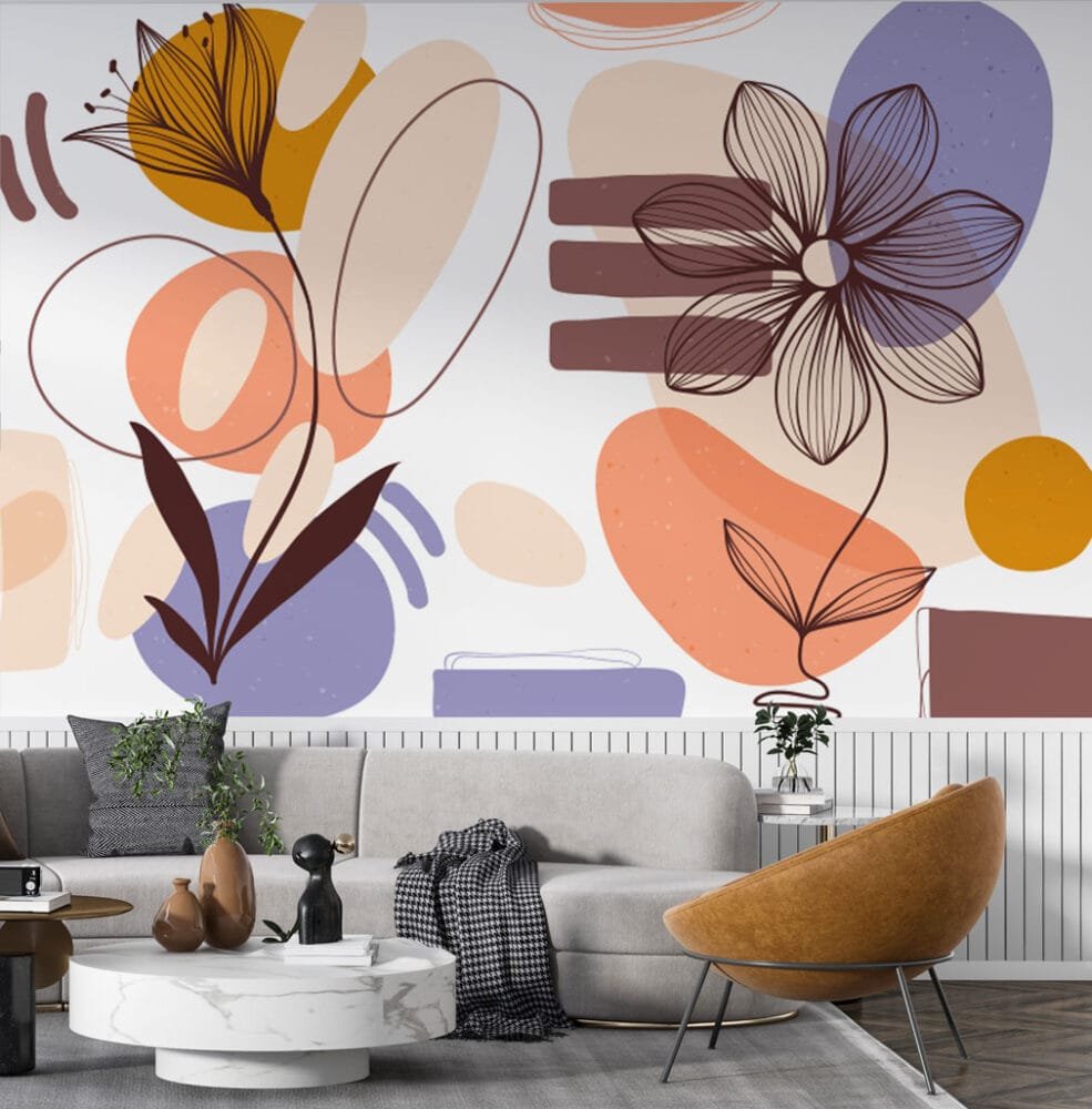 Abstract Floral Harmony Wallpaper Wallmural