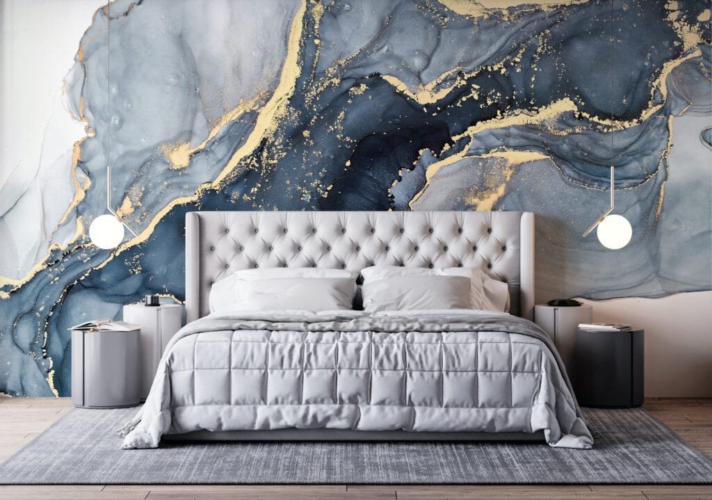 Luxe Blue Marble Surface Wallmural - Image 2