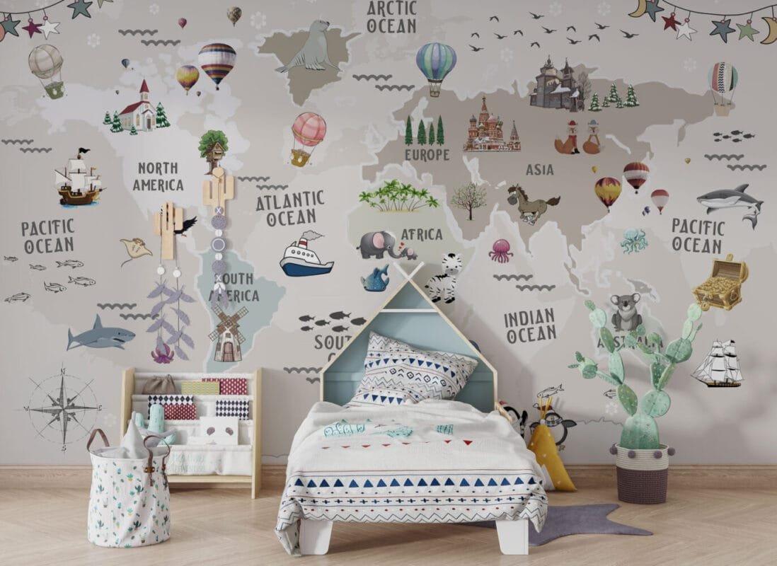 Kids Room Map Wallmural
