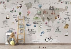 Alternative view of Kids Room Map Wallmural
