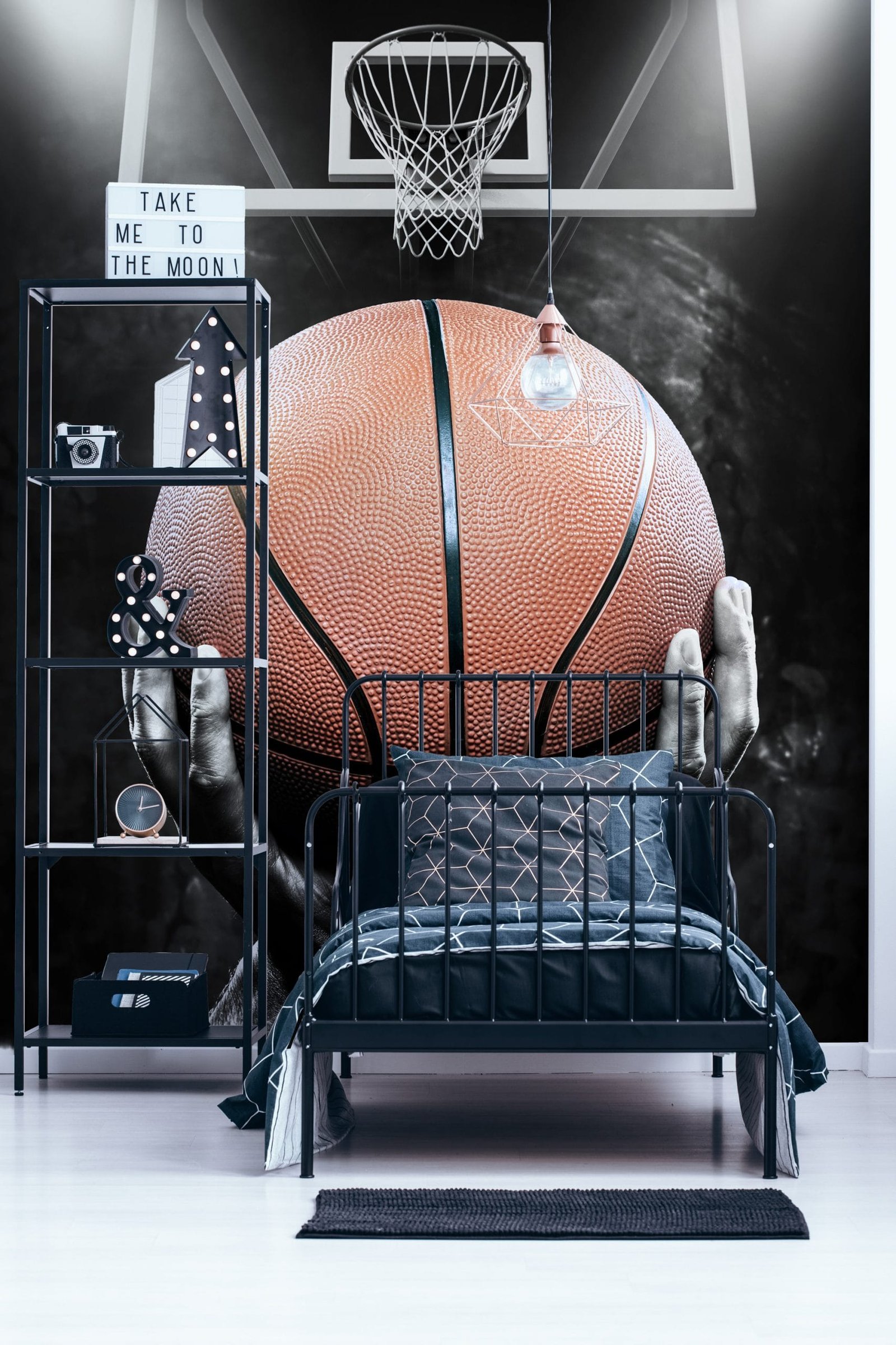 Basketball and Hoop Wallmural