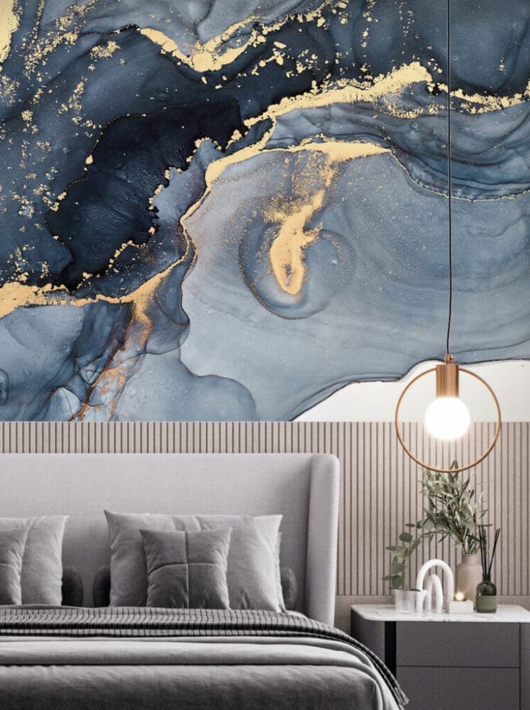 Luxe Blue Marble Surface Wallmural - Image 3